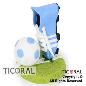 ADORNO MAQUETA BOTIN DE FUTBOL RACING A. PORCELANA FRIA x 1